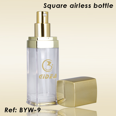 40ml 50ml kosmetische Plastikflasche Gold Pumpendeckel
