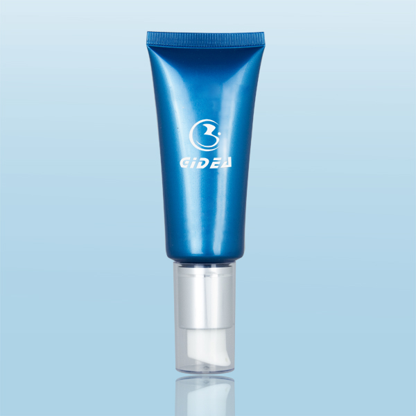 Blaue Airless-Pumpe leeres kosmetisches Rohr