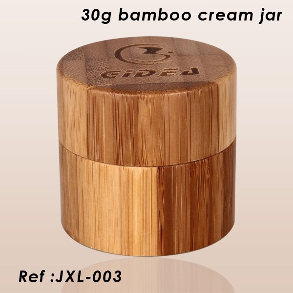 30g Bambus-Kosmetikdosen mit graviertem Deckel